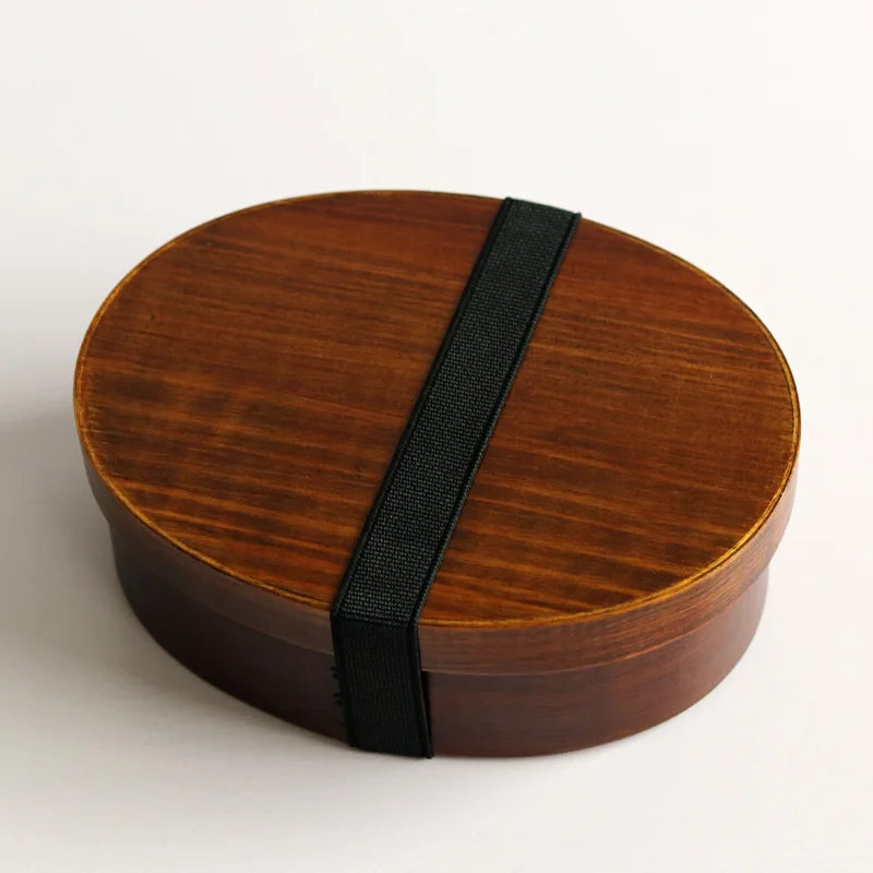 Japanese Style Wooden Lunch Box Bento Box Portable Single Layer Sushi Food Container For Student Office Worker Dinnerware Set
