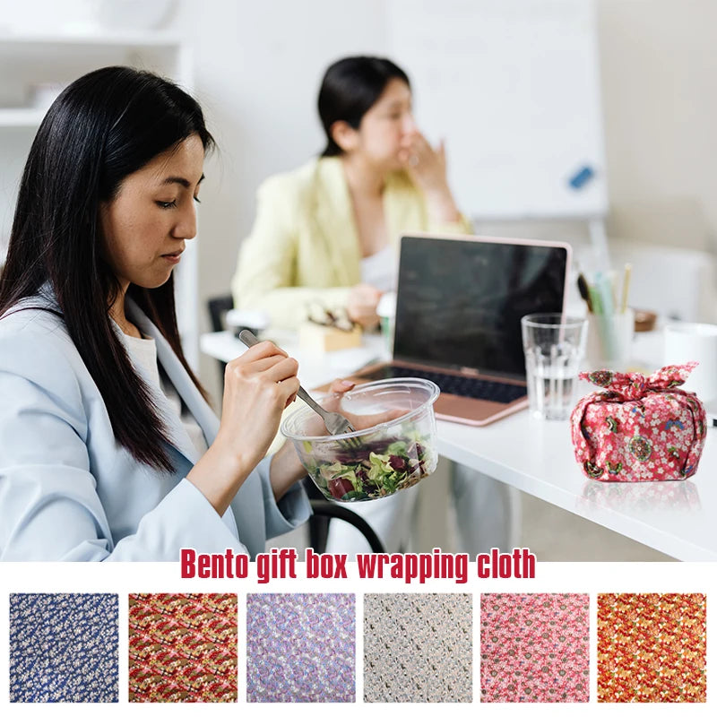 Japanese Style Handkerchief Furoshiki Bronzing Cotton Multi-purpose Bento Wrapping Cloth Candy Box Gift Box Wrapped Towel