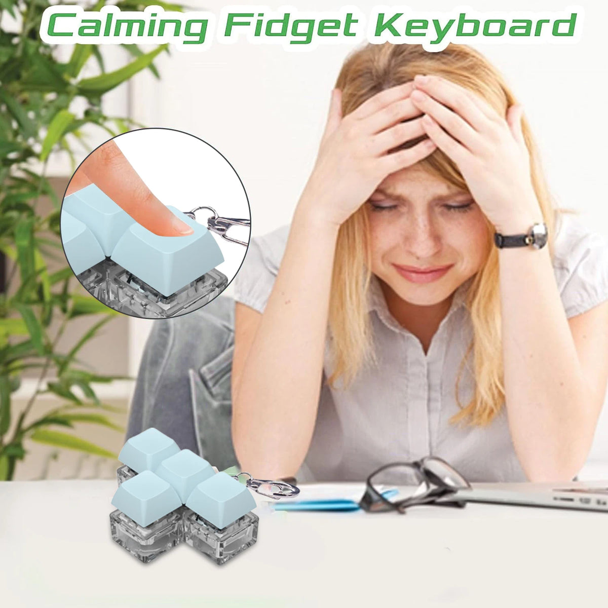 Keycaps Keychain Toys NEW 4 Keys T Shaped Keyboard Keycaps Toy Stress Relief Fidget Keychain Keyboard Caps Toy