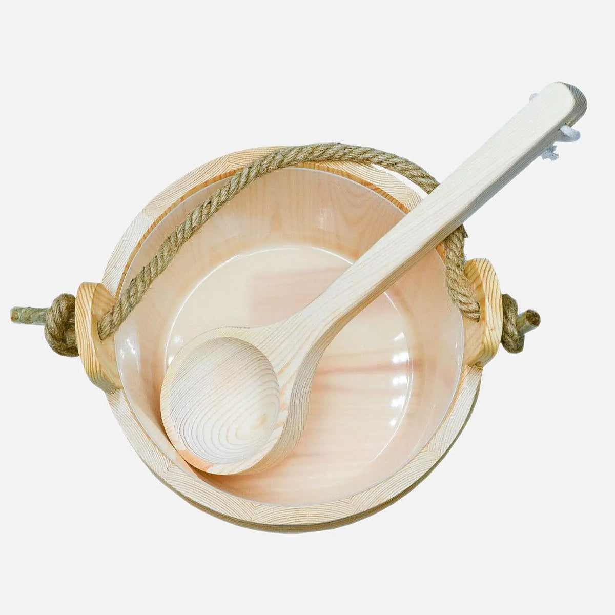 Wood Sauna Bucket and Ladle SPA Steaming Bathroom Tool Tub Barrel Multipurpose 4L Large Capacity, SPA Accessory for Bath