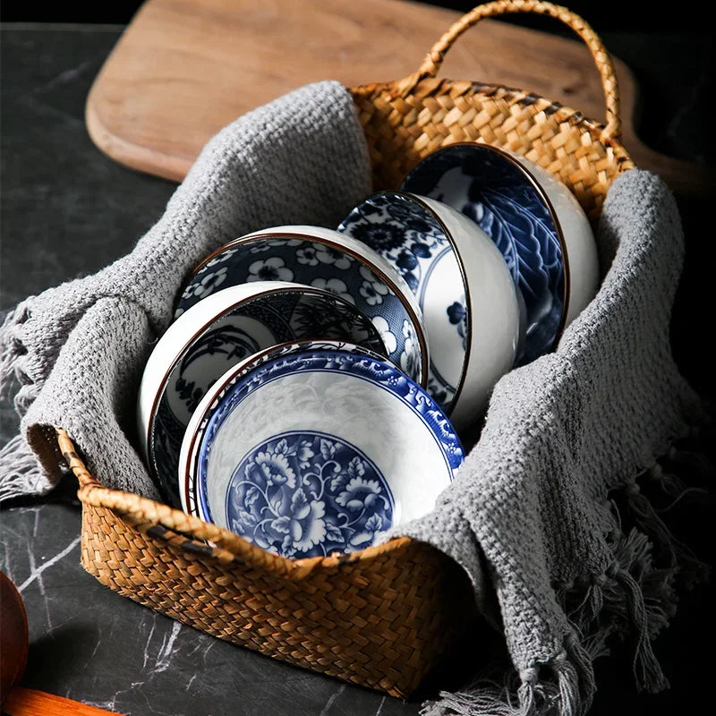CHANSHOVA Chinese retro style Ceramic Home small Rice bowl Porcelain noodle soup bowl Personality China Tableware H193