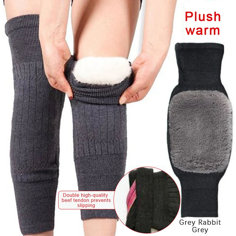 1 Pair Winter Warm Knee Pads For Women Men Old People Cold Leg Arthritis Kneepad Knee Support Rabbit Running Knee Protector