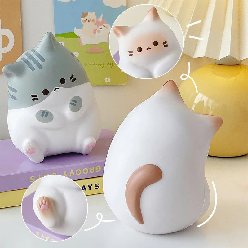 Kawaii Cat Stress Relief Squishy Toy PU Slow Rising Squeeze Antistress Ball Cartoon Table Ornaments Birthday Gift For Girls