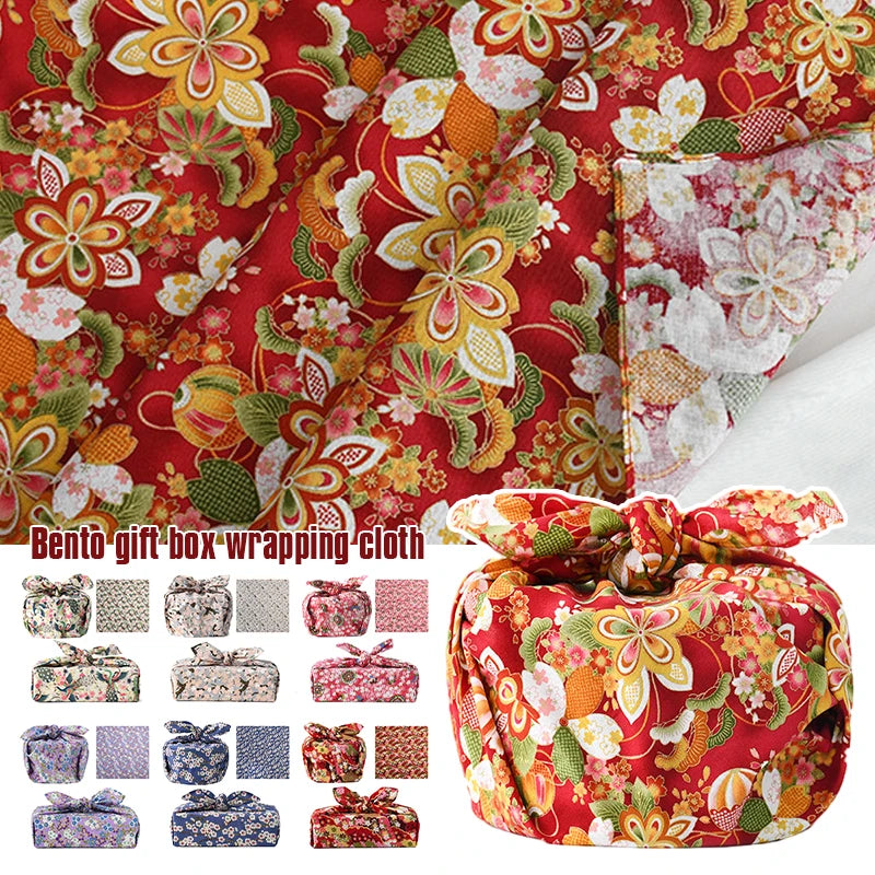 Japanese Style Handkerchief Furoshiki Bronzing Cotton Multi-purpose Bento Wrapping Cloth Candy Box Gift Box Wrapped Towel