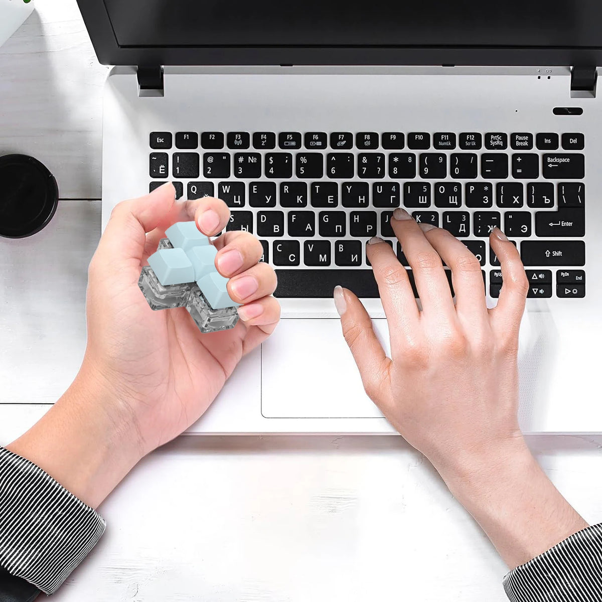 Keycaps Keychain Toys NEW 4 Keys T Shaped Keyboard Keycaps Toy Stress Relief Fidget Keychain Keyboard Caps Toy