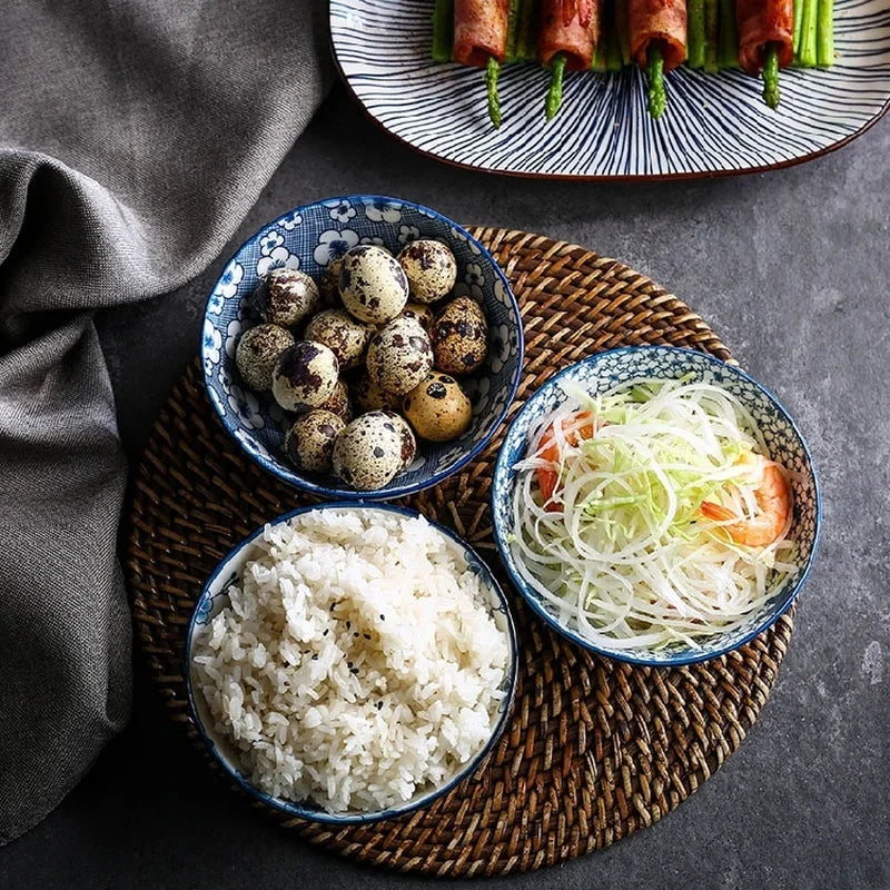 CHANSHOVA Chinese retro style Ceramic Home small Rice bowl Porcelain noodle soup bowl Personality China Tableware H193
