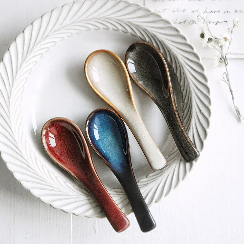 Japanese Tableware Kiln Rice Spoon Soup Porridge Household Creative Restaurant s