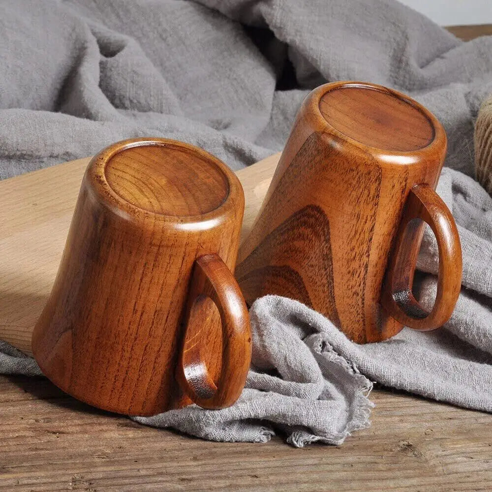 1PC Japanese Creative jujube Sour Wood Cup, Coffee Tea Beer Juice Milk Water Mug with Handle Primitive Handmade Natural