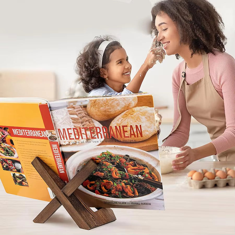 Wooden Menu and Book Display Stand