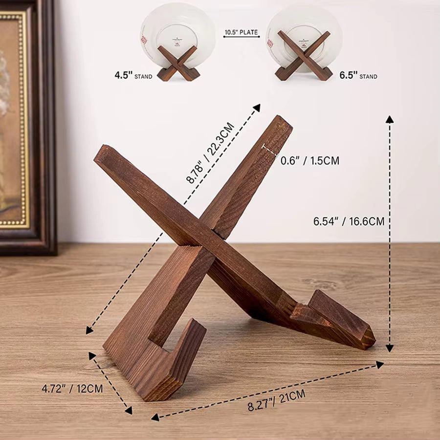 Wooden Menu and Book Display Stand