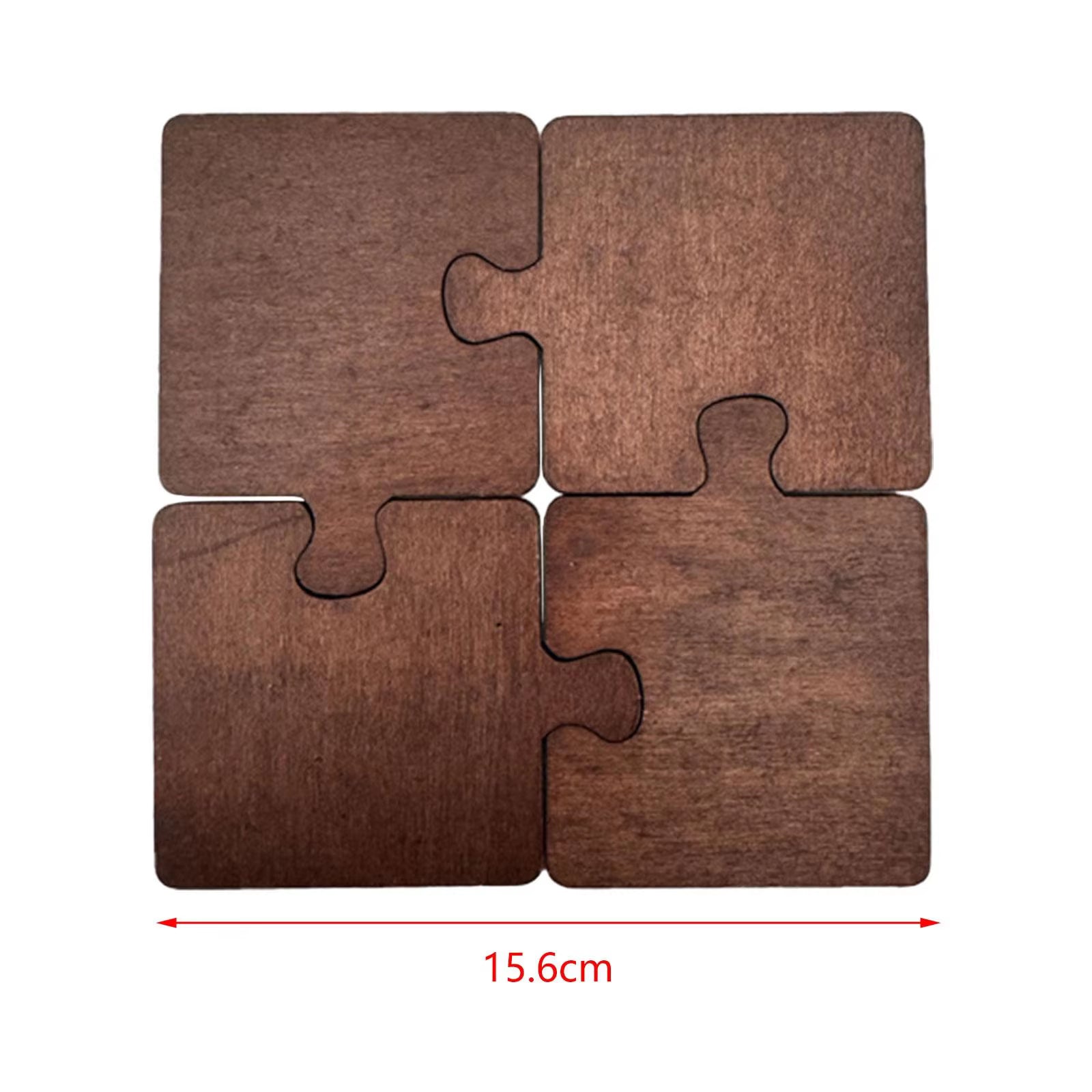 Japanese-Style Wooden Puzzle Coasters