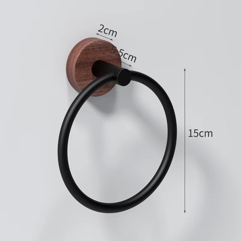 Walnut Aura Towel Ring