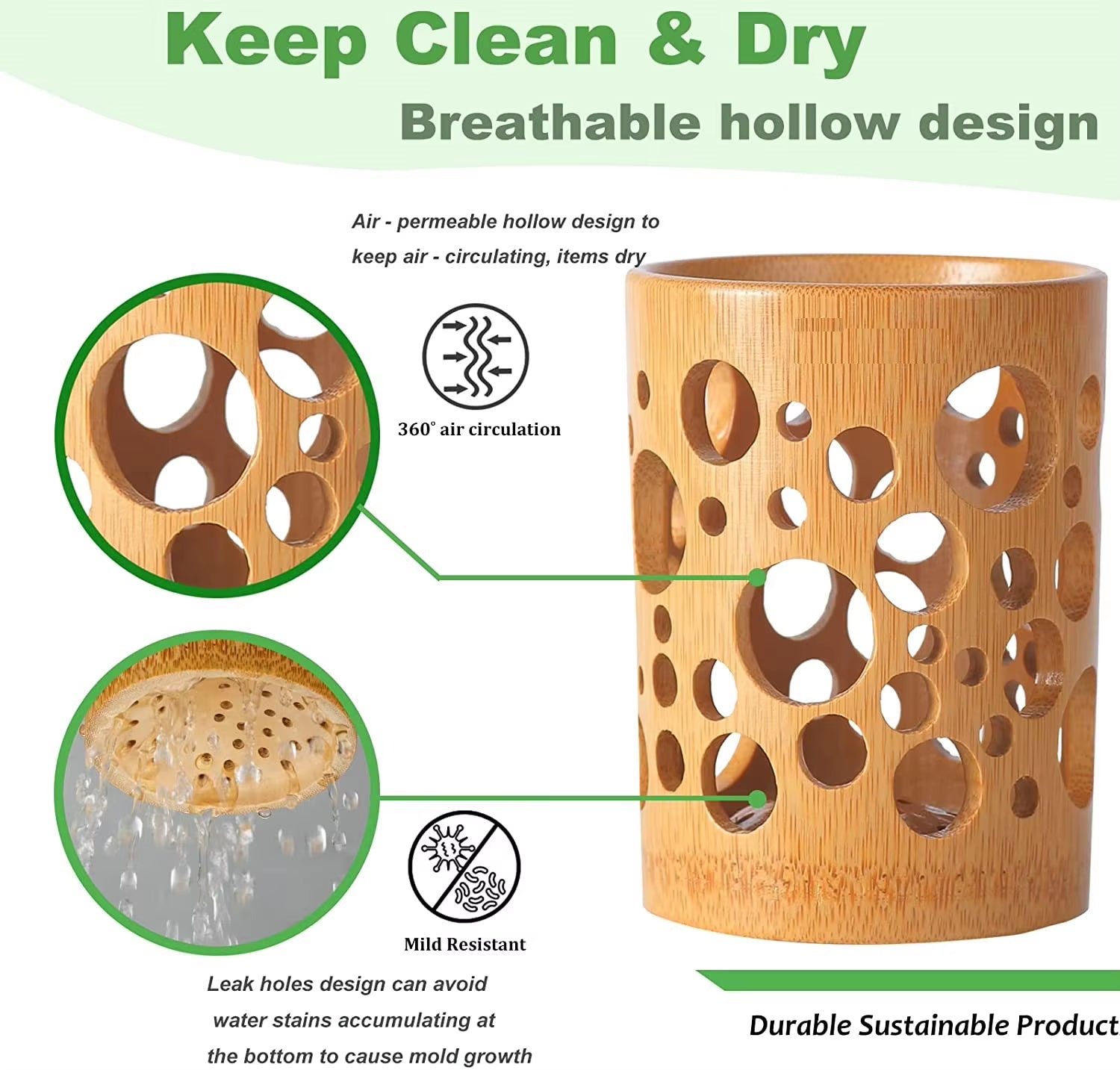 BambooFlow Toothbrush Holder