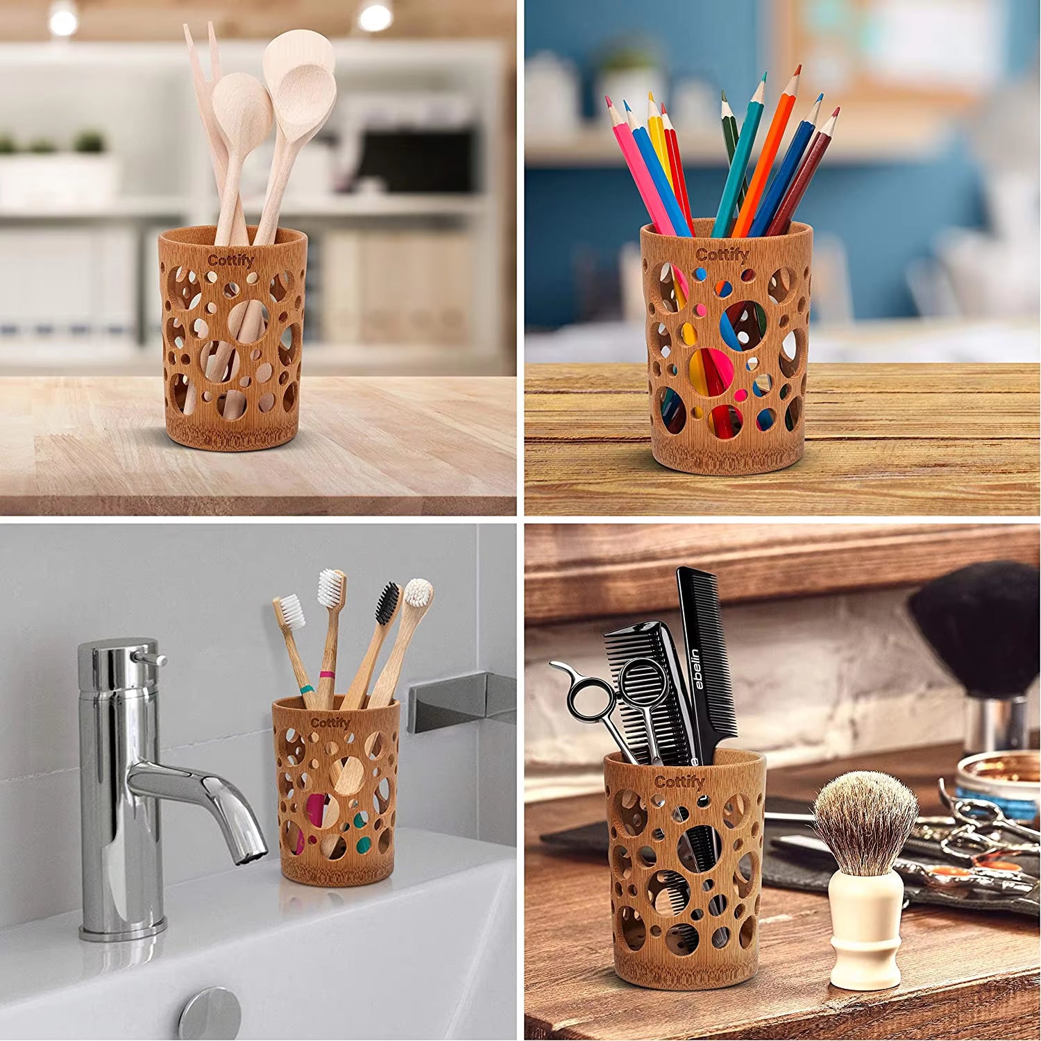 BambooFlow Toothbrush Holder