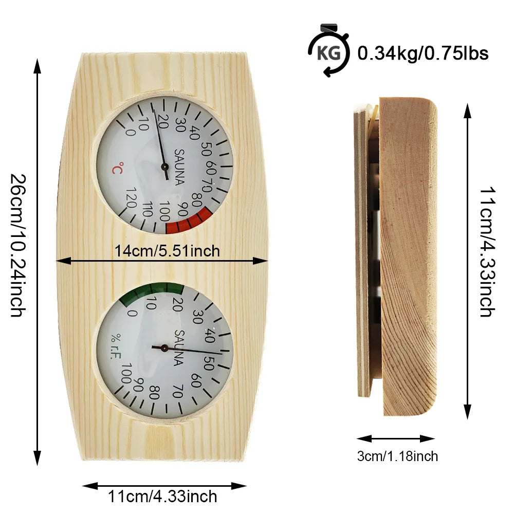 Sauna Dedicated Weat Box Accessories Wooden Sauna Thermometer Sauna Temperature And Humidity Meter