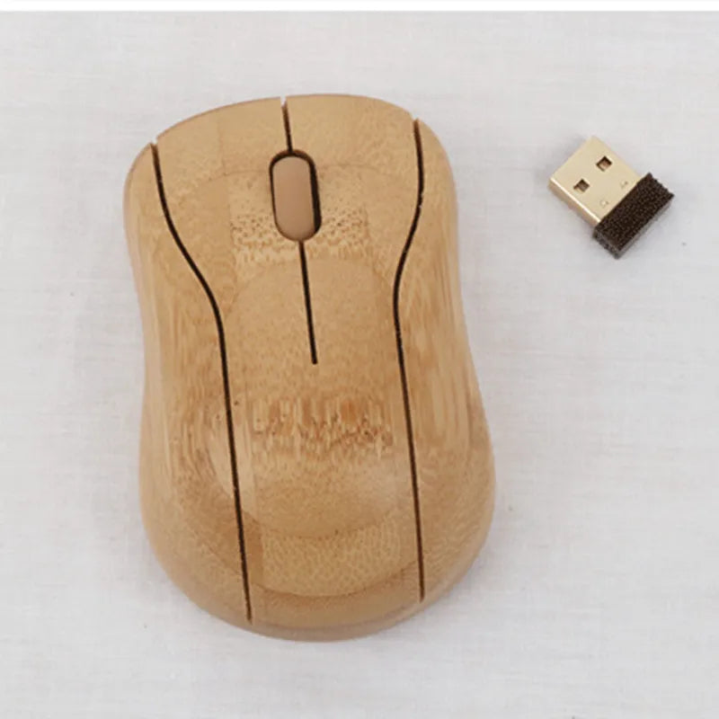 Bamboo Wireless Mouse 2.4g For Computer Laptop Notebook Teblet 1600DPI Optical Ailent Mute Gaming Mice Novelty Gifts 2020 2021