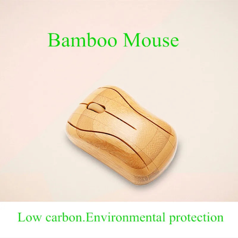 Bamboo Wireless Mouse 2.4g For Computer Laptop Notebook Teblet 1600DPI Optical Ailent Mute Gaming Mice Novelty Gifts 2020 2021