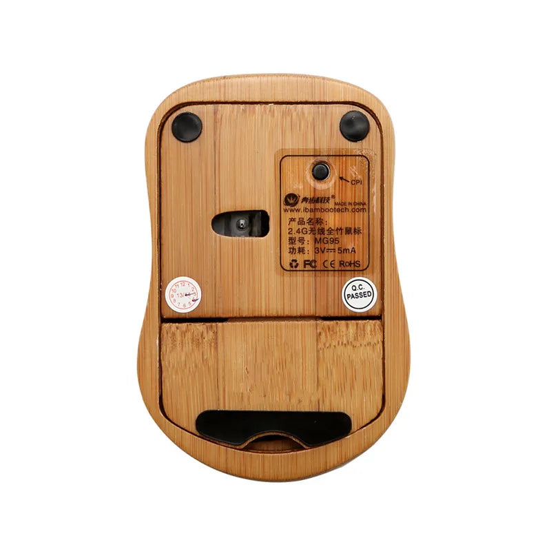 Bamboo Wireless Mouse 2.4g For Computer Laptop Notebook Teblet 1600DPI Optical Ailent Mute Gaming Mice Novelty Gifts 2020 2021