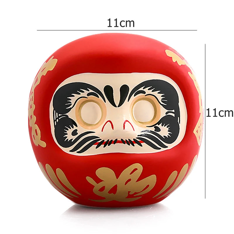 Japanese Ceramic Daruma Statue, Lucky Charm, Zen Ornament, Fengshui Figurine, Money Box, Home Tabletop Decoration, Gifts, 4"