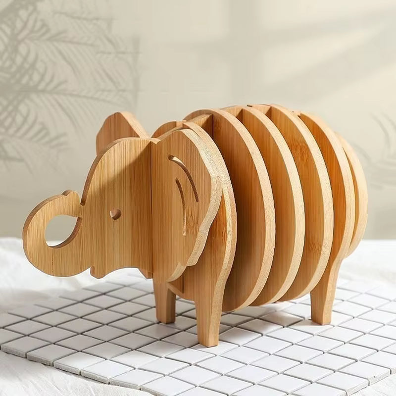 Elephant Multi Wood Tray Wood