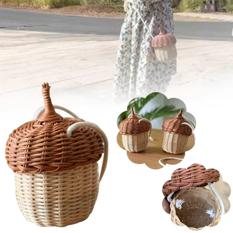 Acorn Bamboo Bucket Bag