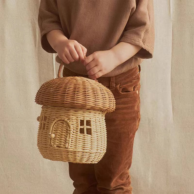 Rattan Woven Mushroom Basket