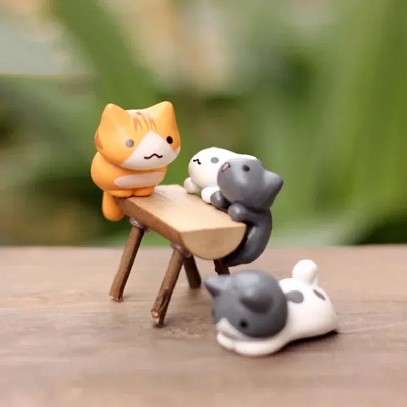 6-12Pcs Kawaii Cat Ornament Miniature Kitten Figurines Toy Statue Gift for Kids Children Garden Room Decoration Home Decoration