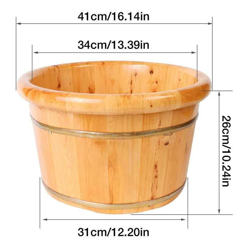 Foot Bathtub Wooden Bucket Foot Bath Barrel Foot Soaking Basin Spa Tub Solid Wood Basin Foot Wash Basin For Household 5KG