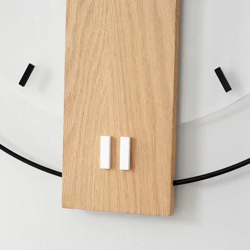 Simple Wall Clock Bedroom Living Room Creative Personality Scandinavian Modern Wood Square Mute Circle Practical Decoration