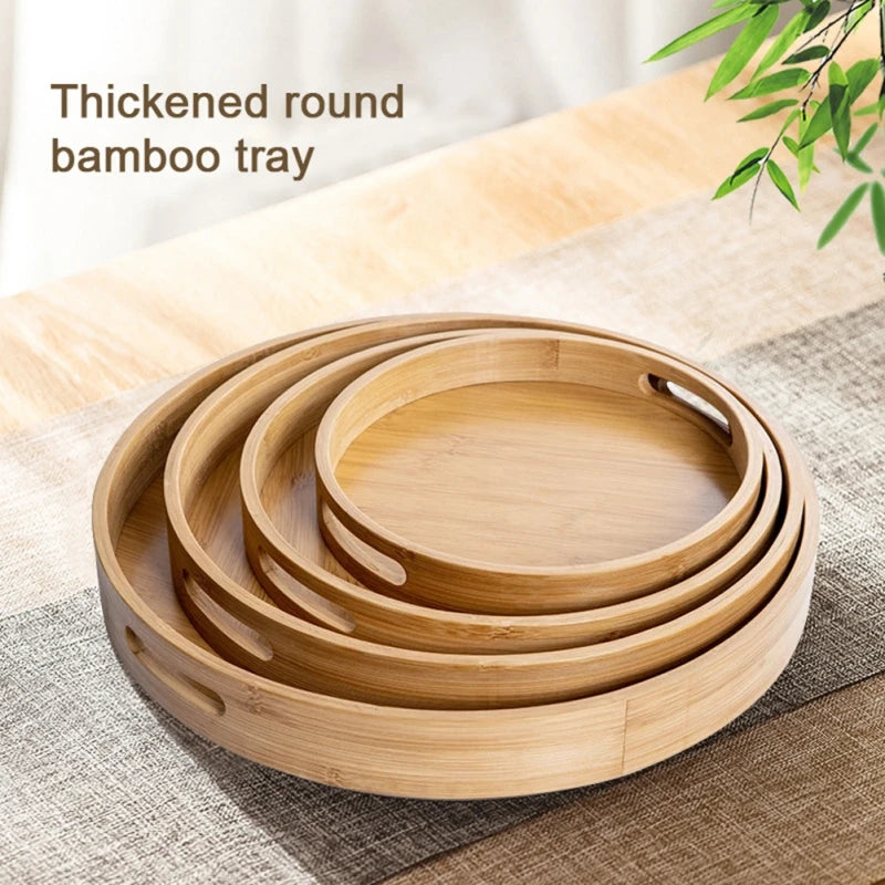 Bamboo Round Tea Tray