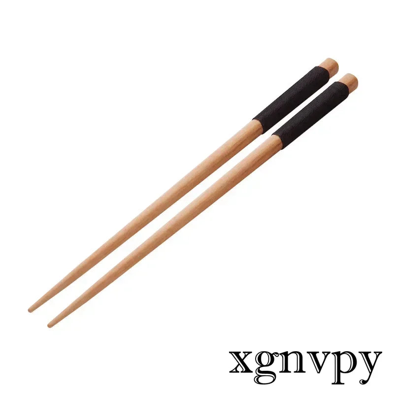 Xgnvpy 4PCS Handmade Japanese Natural Chestnut Wood Sushi Chopsticks Set Value Gift Sushi Chinese Food Tie Line