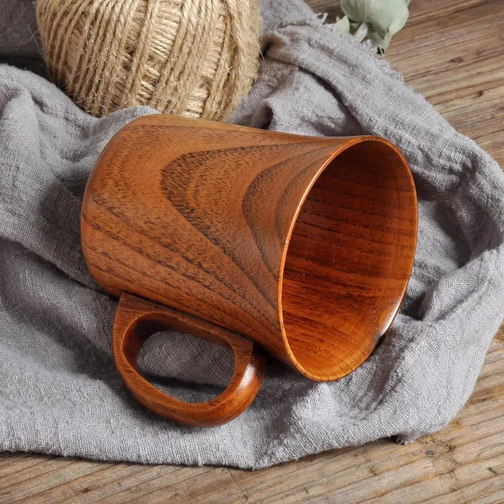 1PC Japanese Creative jujube Sour Wood Cup, Coffee Tea Beer Juice Milk Water Mug with Handle  Primitive Handmade Natural