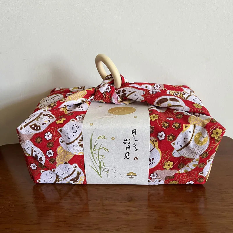 Japanese Style Lunch Box Bento Packaging Cloth Furoshiki Handkerchief Travel Picnic Portable Festival Gift Teacup Wrapping Towel