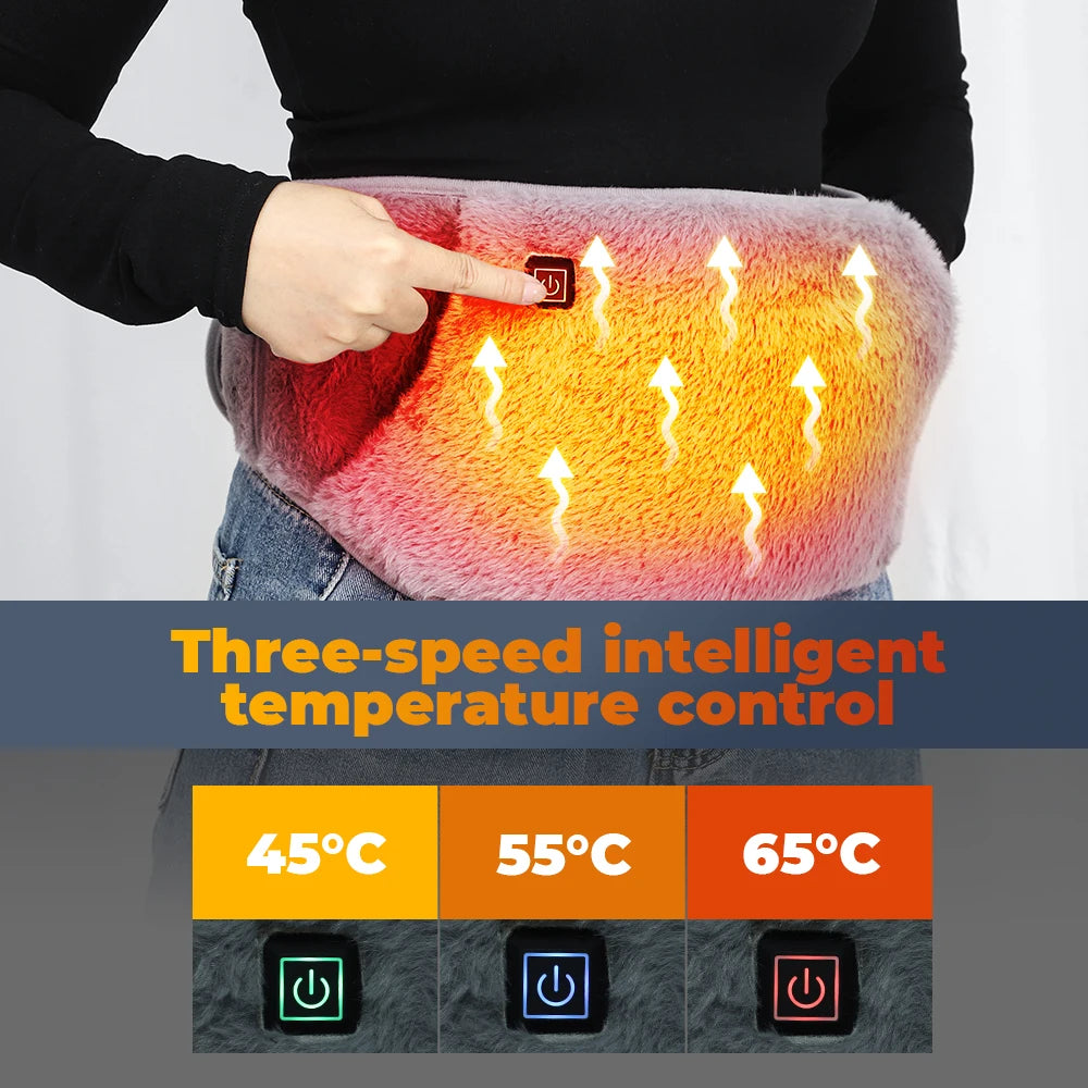 3 Levels Electric Graphene Heating Pad Cold-Proof Uterine Belt Cold-Proof Hand Waist Warming Pad USB Recharging Abdominal Warmer