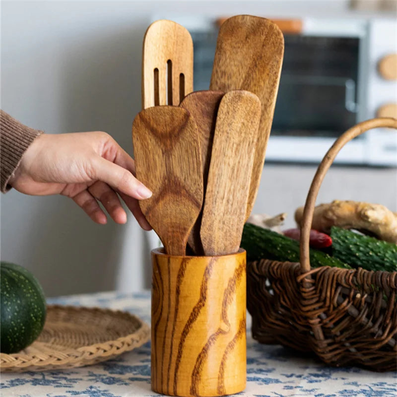 Wood Long Handle Spatula