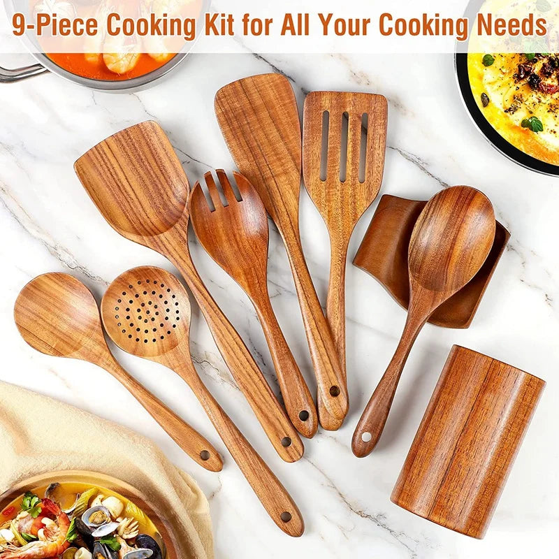 Wooden Kitchen Utensils Set