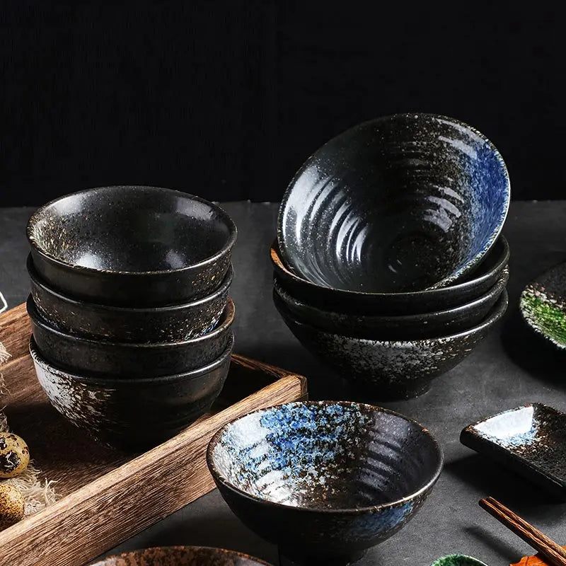 4.5 Inch Japanese-style Rice Bowl Creativity Household 5inch Ceramic Bowl Restaurant Soup Bowl Ramen Bowl for Kitchen Tableware