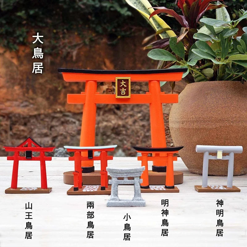 Torii Gate Japanese Decor Miniature Bonsai Zen Craft Garden Torii Shrine Shinto Landscape Sandstone Micro Decor Ornaments