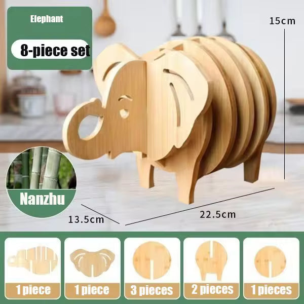 Elephant Multi Wood Tray Wood