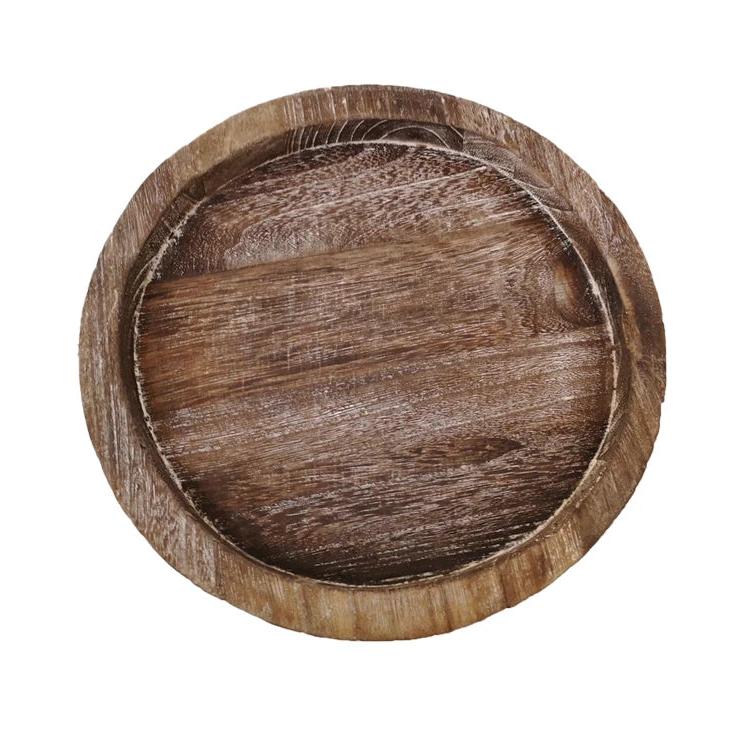 Rustic Round Wood Tray