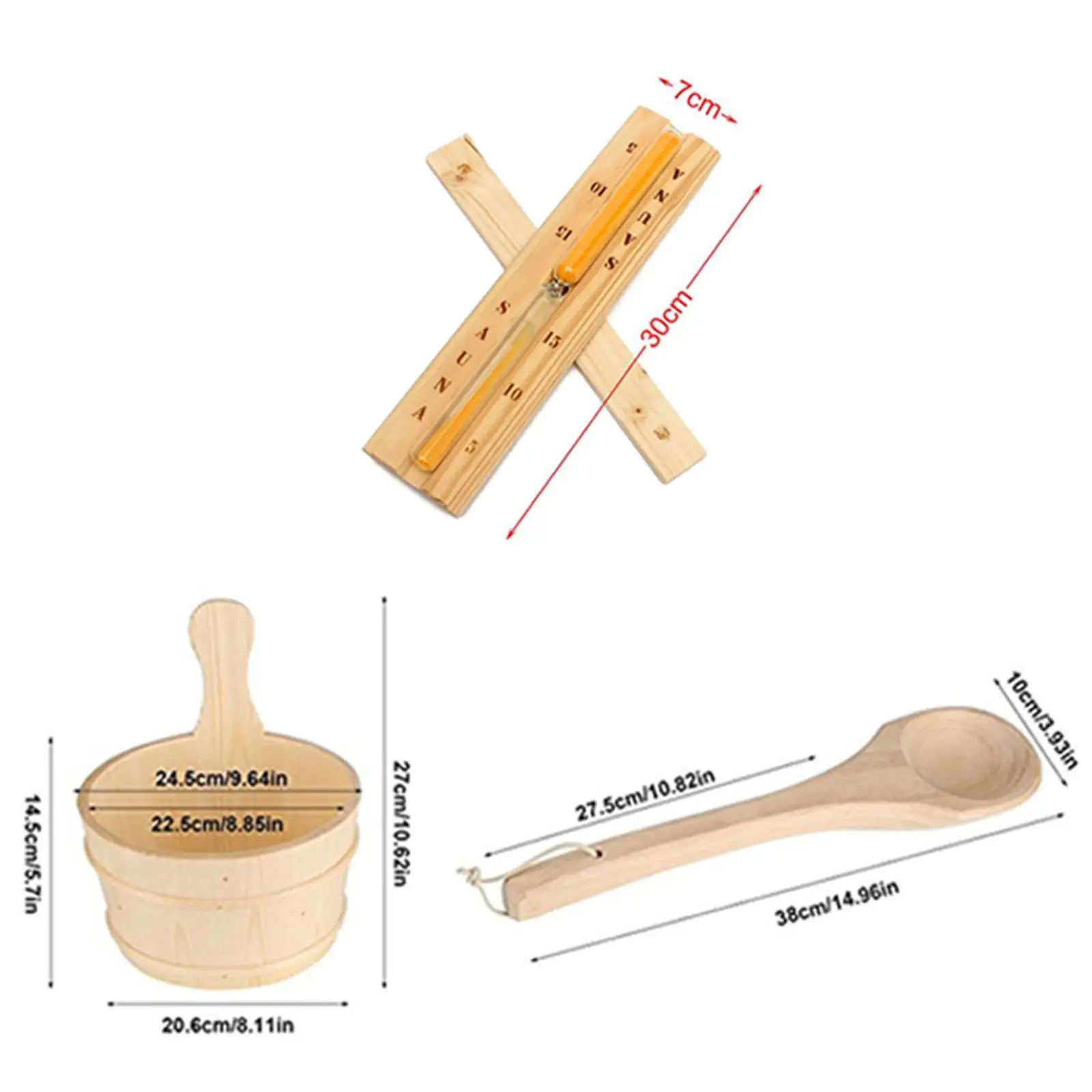 Sauna Accessories Set Sauna Heater Hotels Sauna Wooden Bucket and Ladle Kit