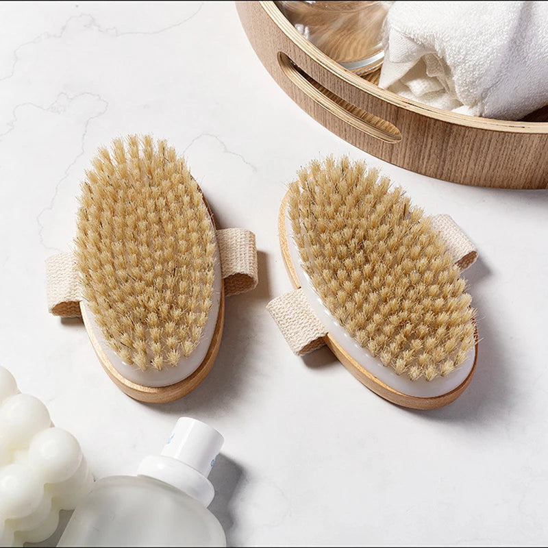 Natural  Bristle Brush Soft Wet Dry Skin Body SPA Brush Bath Massager Home