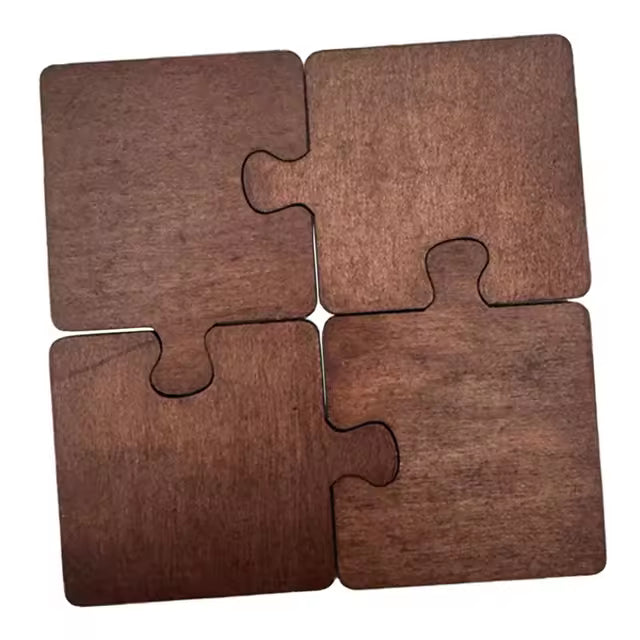 Japanese-Style Wooden Puzzle Coasters