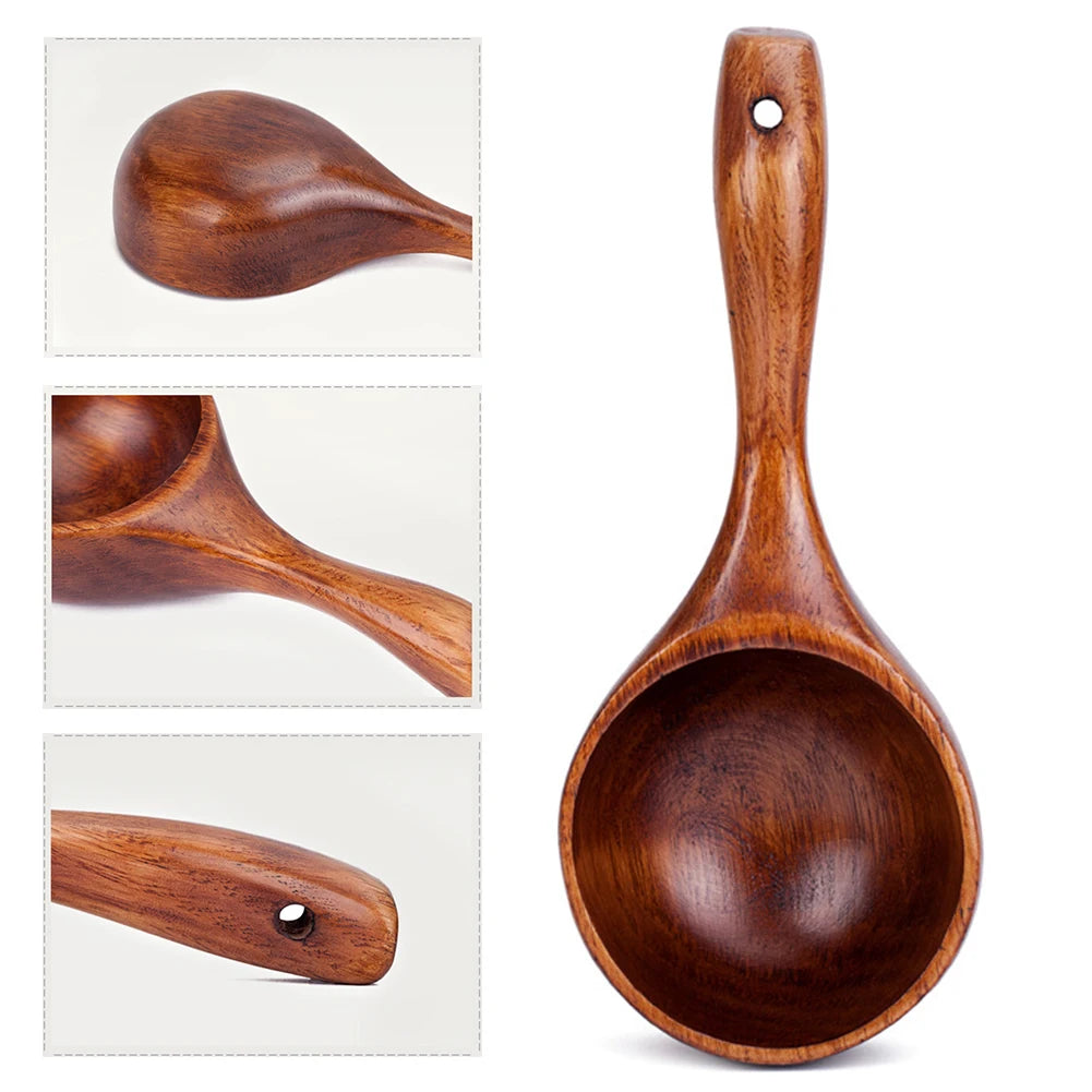 Wood Water Scoop Spoon Multipurpose Wooden Scoop Spoon Ladle Dipper Kitchen Utensil