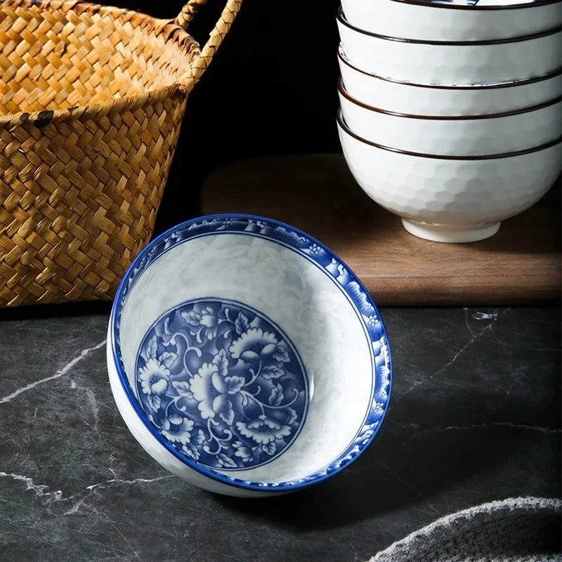 CHANSHOVA  Chinese retro style Ceramic Home small Rice bowl Porcelain noodle soup bowl Personality China Tableware H193