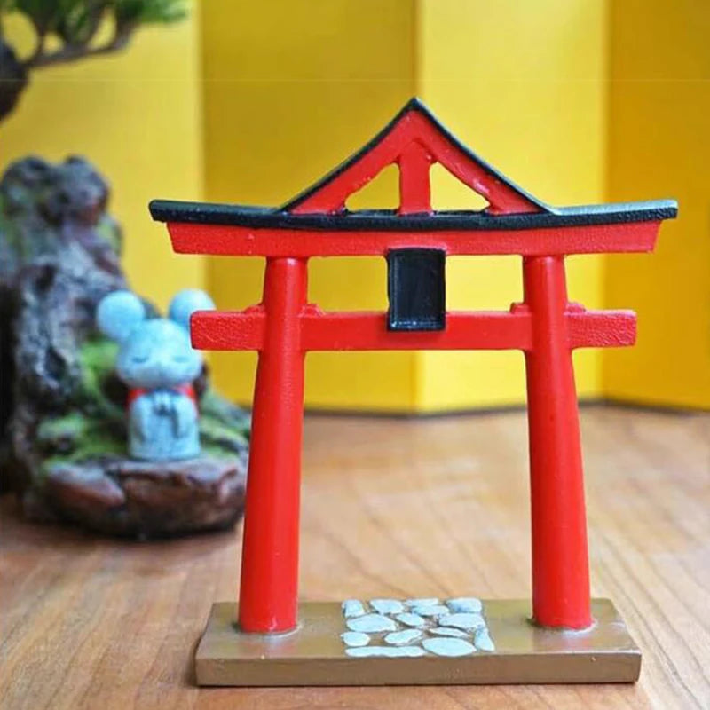 Torii Gate Japanese Decor Miniature Bonsai Zen Craft Garden Torii Shrine Shinto Landscape Sandstone Micro Decor Ornaments