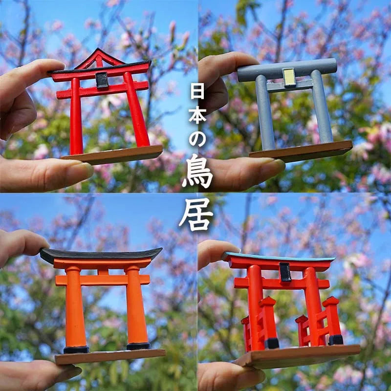 Torii Gate Japanese Decor Miniature Bonsai Zen Craft Garden Torii Shrine Shinto Landscape Sandstone Micro Decor Ornaments