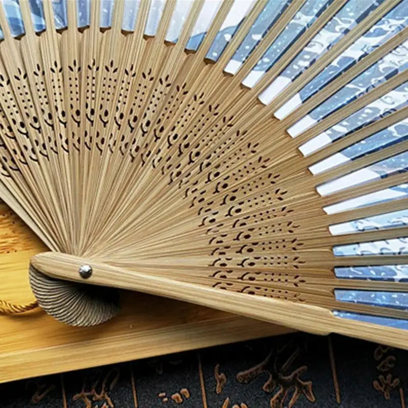 Japanese Style Silk Hand Fan Kanagawa Waves Folding Fan Wedding Party Decoration Gifts Home Wall Decoration