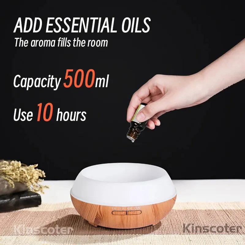 500ml Wood Grain Aroma Diffuser Onion Air Humidifier Aromatherapy Essential Oil Diffuser Ultrasonic Atomizer For Home