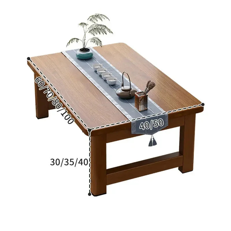 Japanese Wooden Folding Small Tea Table Bed Floor Bay Window Tatami Balcony Coffee Side Table Home Furniture Decorations